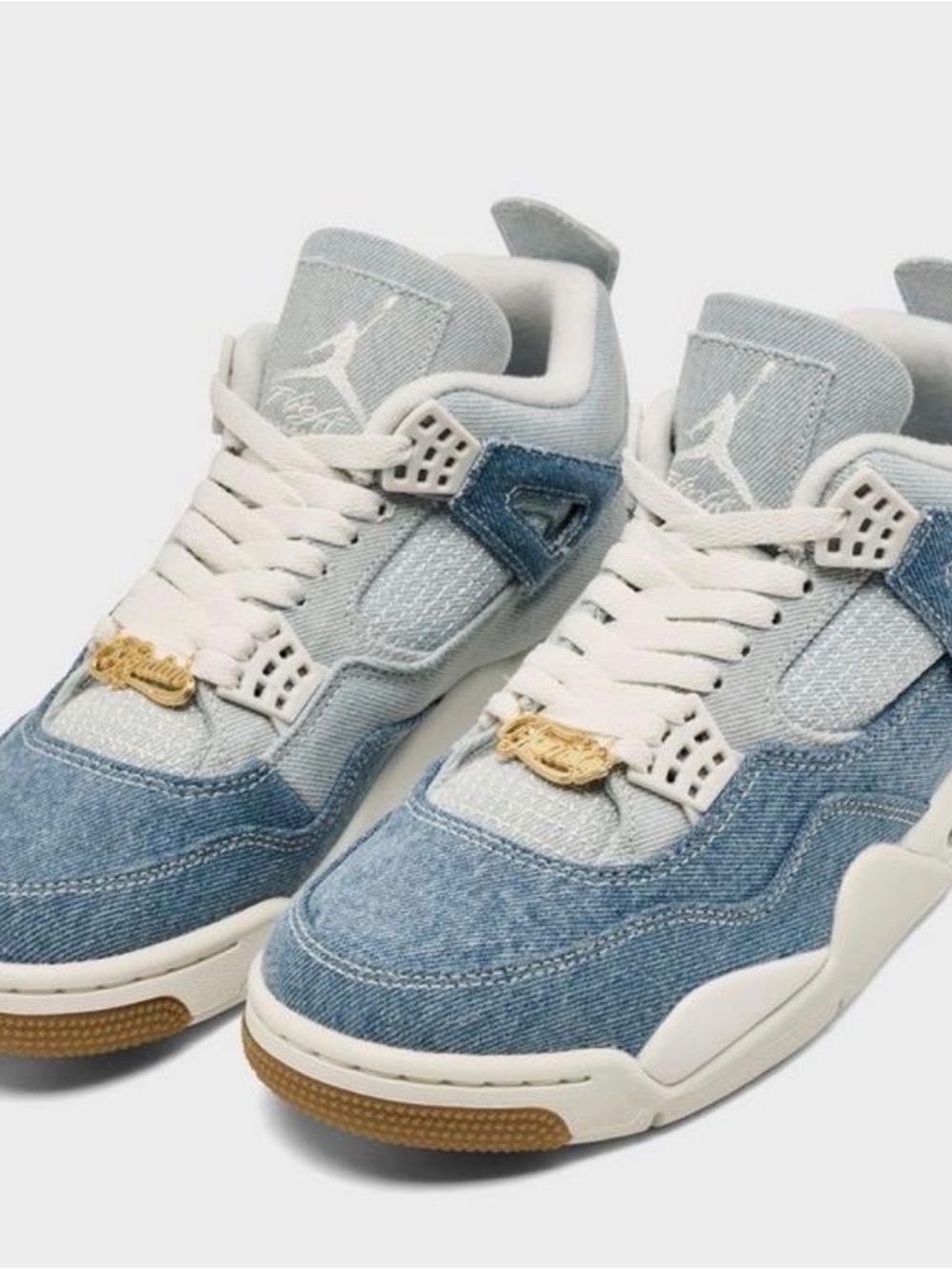 Jordan Denim Low-Top Sneakers in Light Blue and Medium Blue